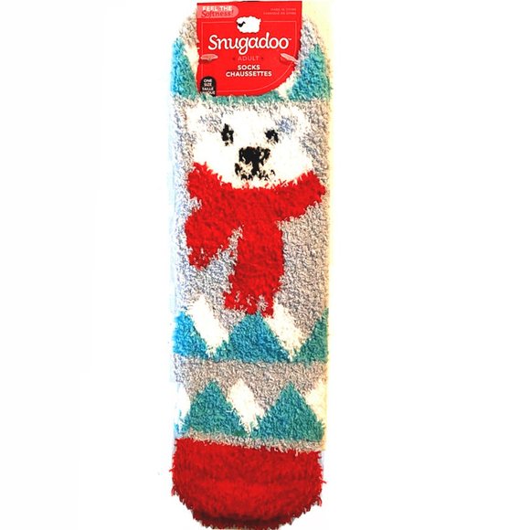 Polar Bear Fuzzy Slipper Socks - Picture 1 of 5